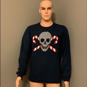 Aeropostale Festive Skull Crew Sweater, DEEP NAVY